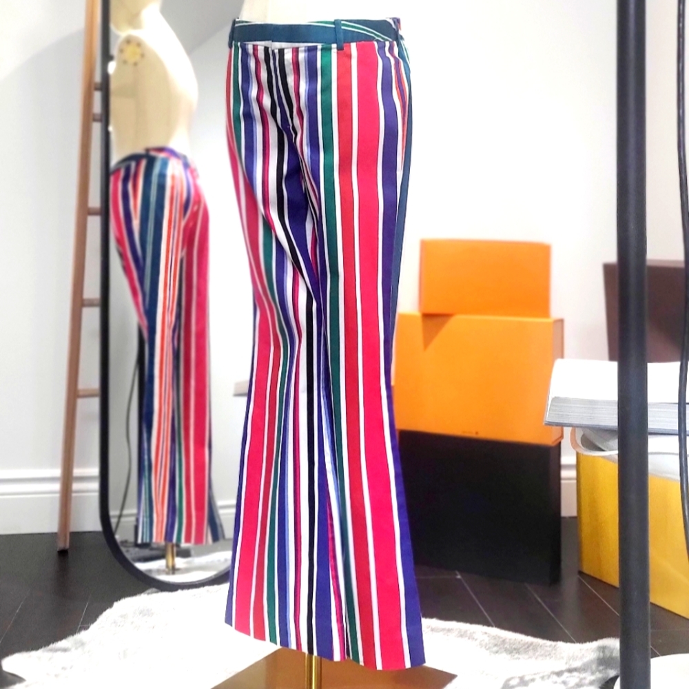 Pink Tartan colorful striped pants